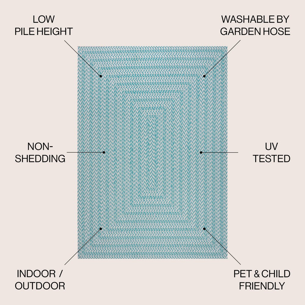 Ortega Modern Concentric Squares Indoor/outdoor Area Rug