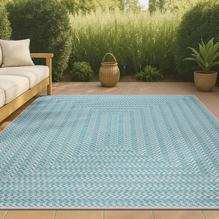 Ortega Modern Concentric Squares Indoor/outdoor Area Rug
