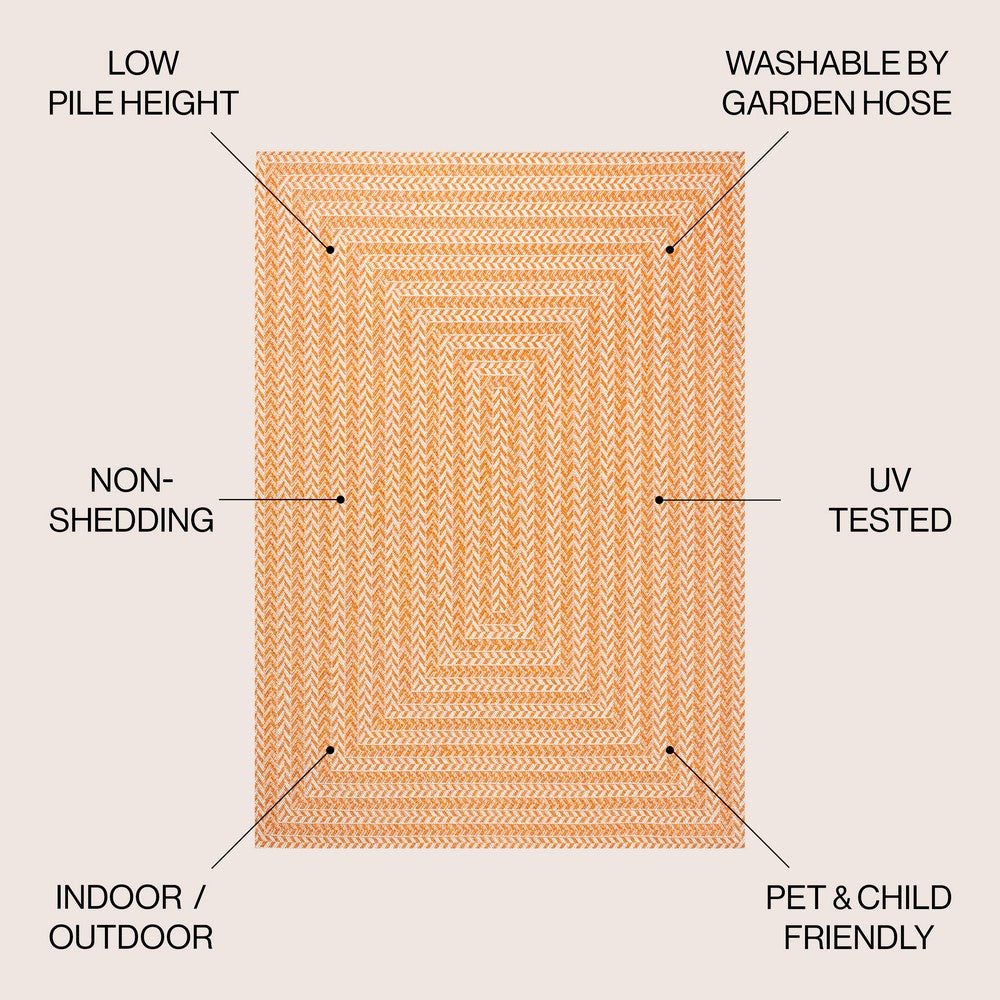 Ortega Modern Concentric Squares Indoor/outdoor Area Rug