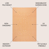 Ortega Modern Concentric Squares Indoor/outdoor Area Rug