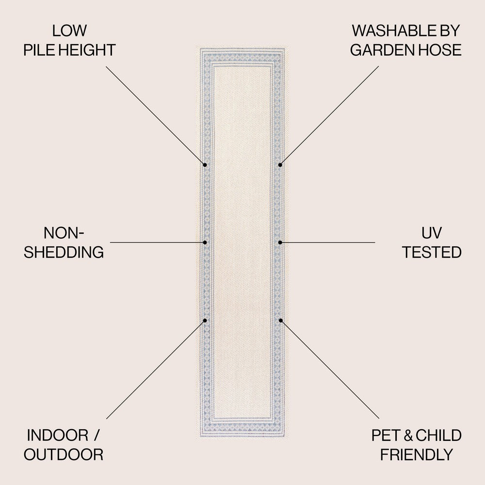 Kristine Classic Diamond Border Indoor/outdoor Area Rug