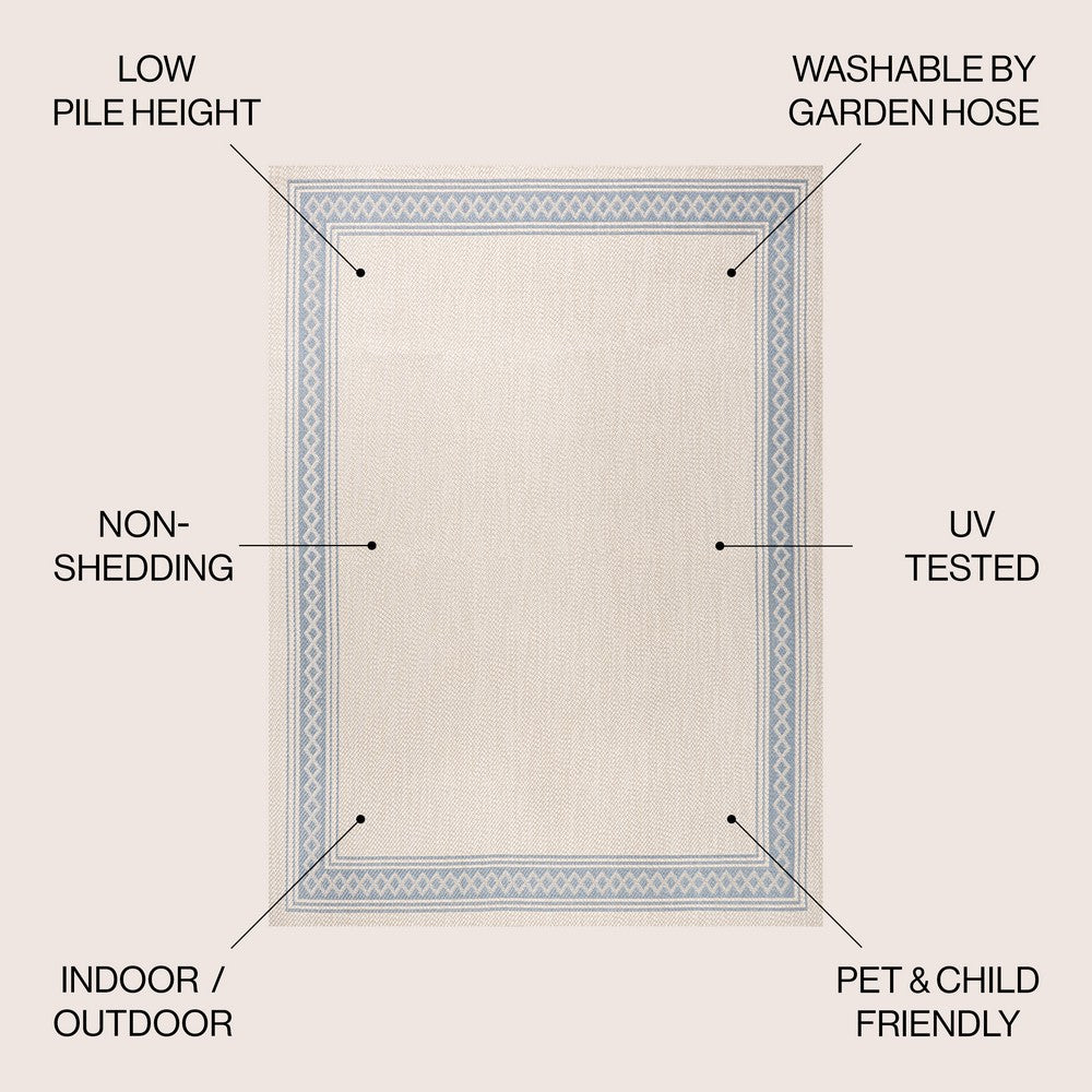 Kristine Classic Diamond Border Indoor/outdoor Area Rug