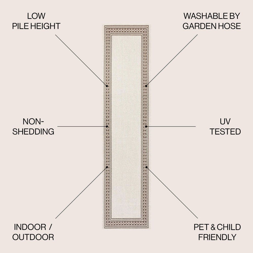 Kristine Classic Diamond Border Indoor/outdoor Area Rug