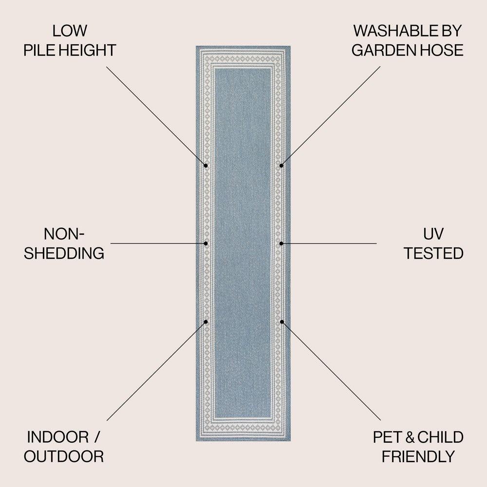 Kristine Classic Diamond Border Indoor/outdoor Area Rug