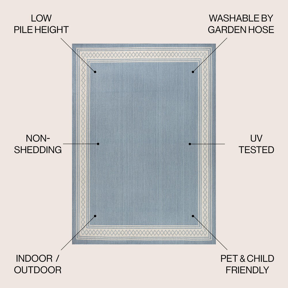 Kristine Classic Diamond Border Indoor/outdoor Area Rug