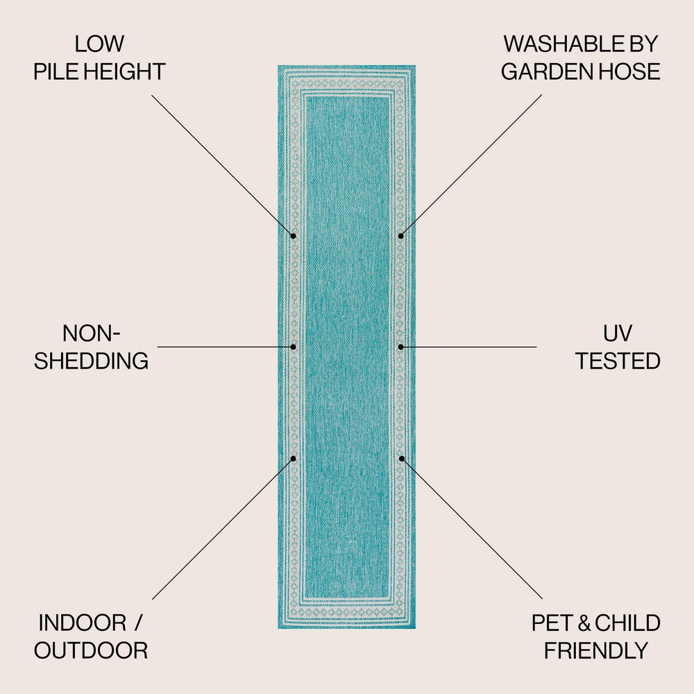 Kristine Classic Diamond Border Indoor/outdoor Area Rug
