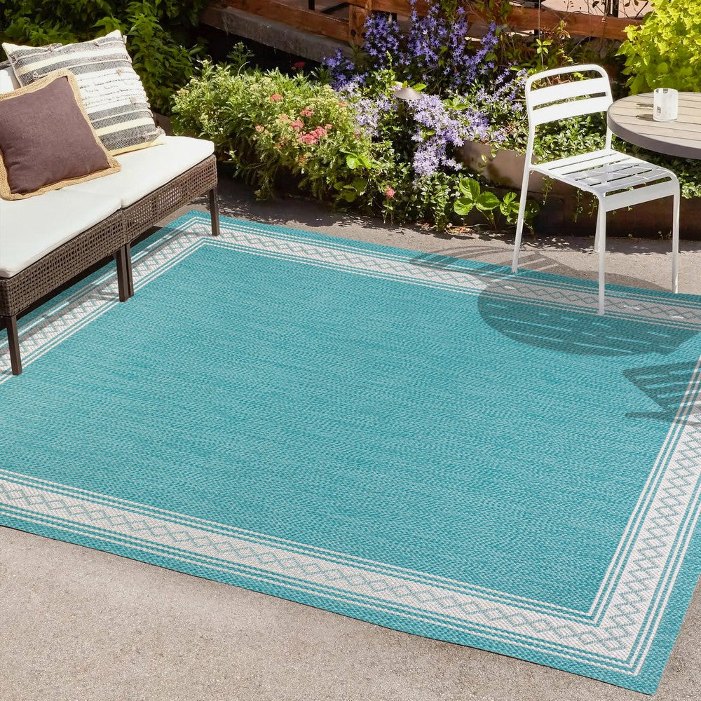 Kristine Classic Diamond Border Indoor/outdoor Area Rug