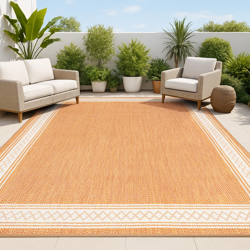 Kristine Classic Diamond Border Indoor/outdoor Area Rug