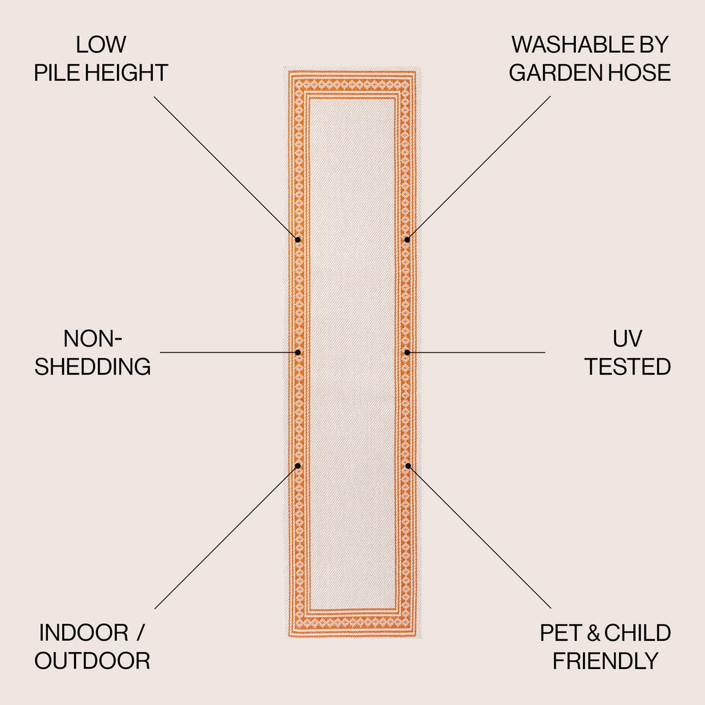 Kristine Classic Diamond Border Indoor/outdoor Area Rug