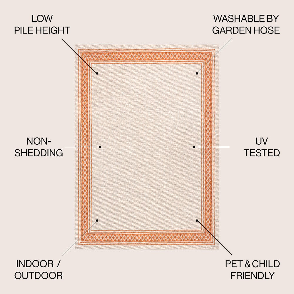 Kristine Classic Diamond Border Indoor/outdoor Area Rug
