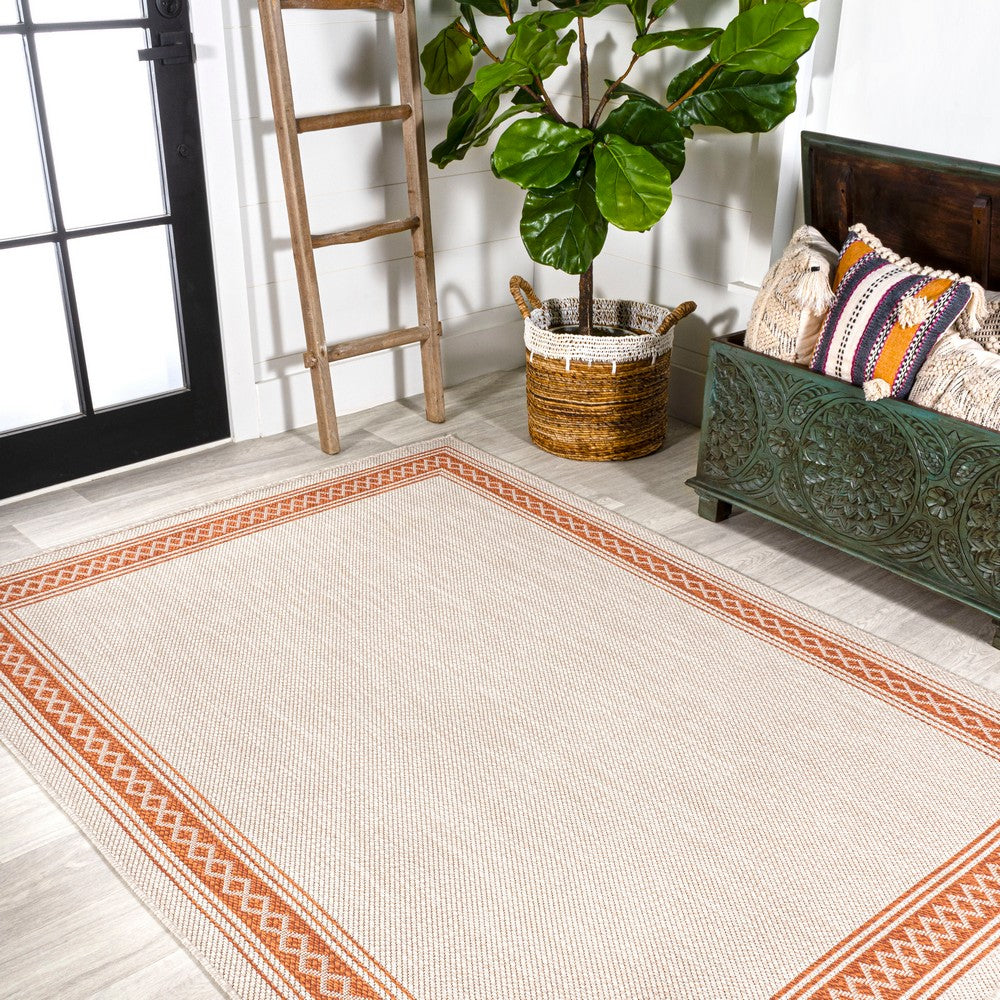Kristine Classic Diamond Border Indoor/outdoor Area Rug