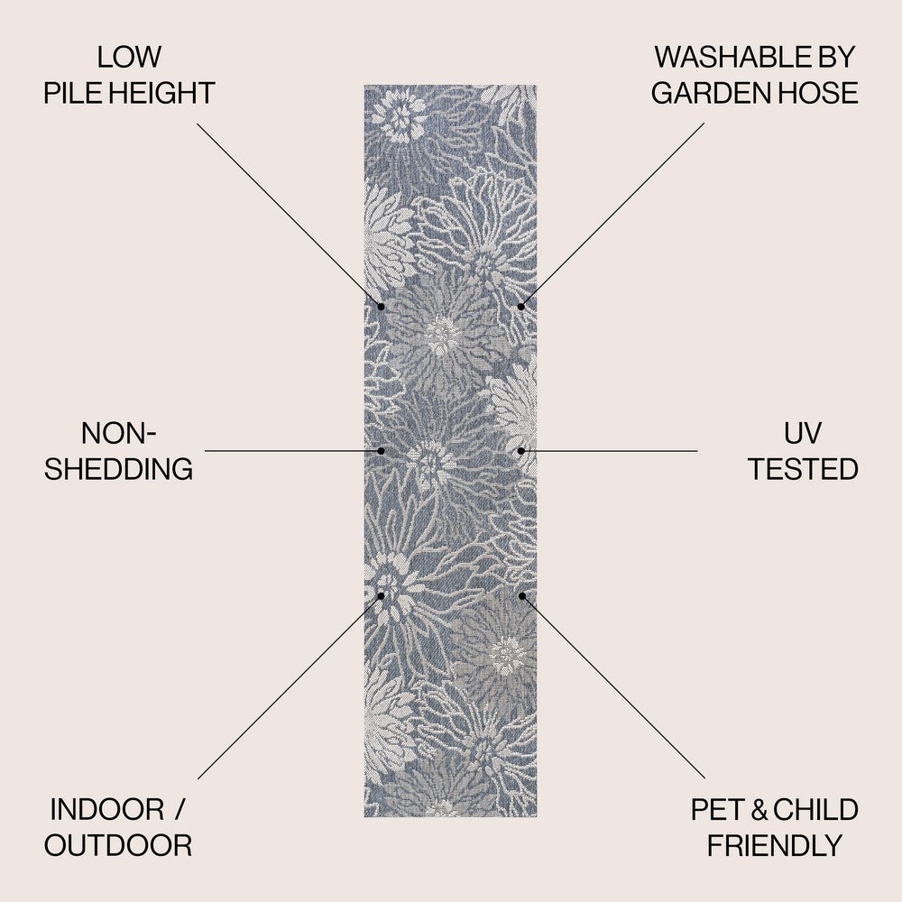 Cain Modern All-over Floral Indoor/outdoor Area Rug