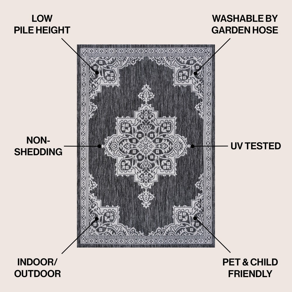 Bloom Vintage Casual Medallion Indoor/Outdoor Area Rug