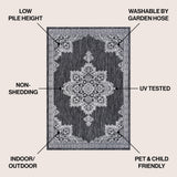 Bloom Vintage Casual Medallion Indoor/Outdoor Area Rug
