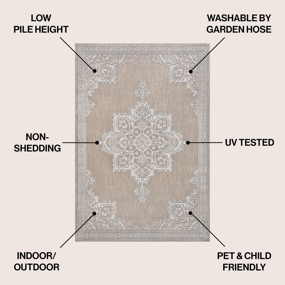 Bloom Vintage Casual Medallion Indoor/Outdoor Area Rug