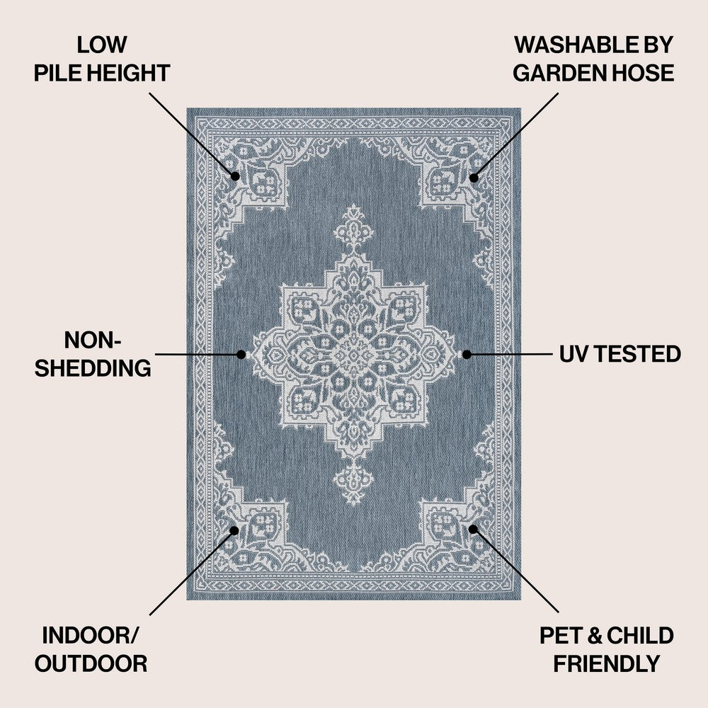 Bloom Vintage Casual Medallion Indoor/Outdoor Area Rug