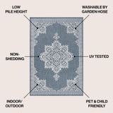 Bloom Vintage Casual Medallion Indoor/Outdoor Area Rug