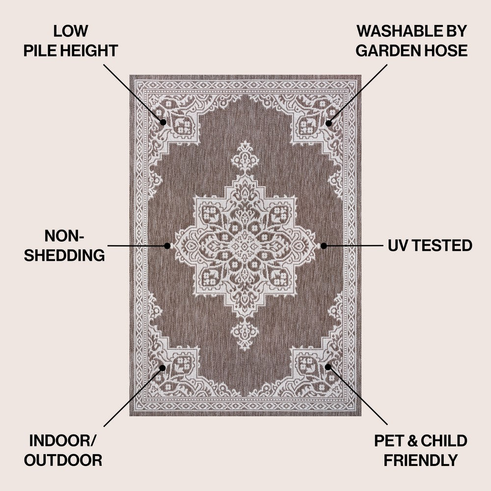 Bloom Vintage Casual Medallion Indoor/Outdoor Area Rug