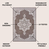 Bloom Vintage Casual Medallion Indoor/Outdoor Area Rug