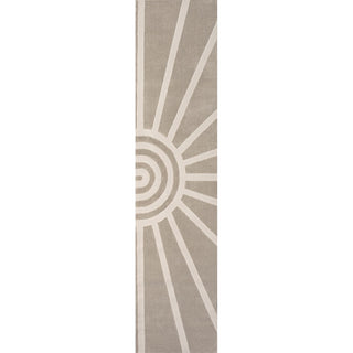 Nordic MidCentury Scandinavian Abstract Sun Two-Tone High-Low Area Rug