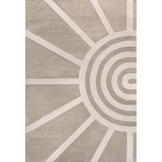 Nordic MidCentury Scandinavian Abstract Sun Two-Tone High-Low Area Rug