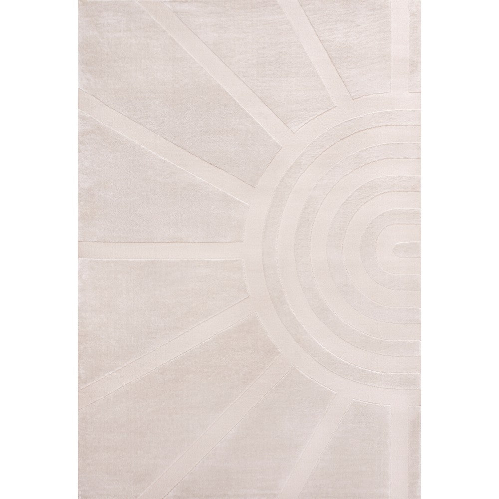 Nordic MidCentury Scandinavian Abstract Sun Two-Tone High-Low Area Rug
