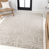 Nourison Modern Scandinavian Graphic Lines High-Low Area Rug