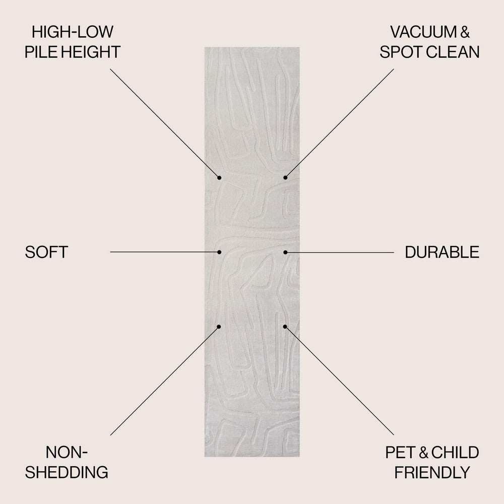 Nourison Modern Scandinavian Graphic Lines High-Low Area Rug
