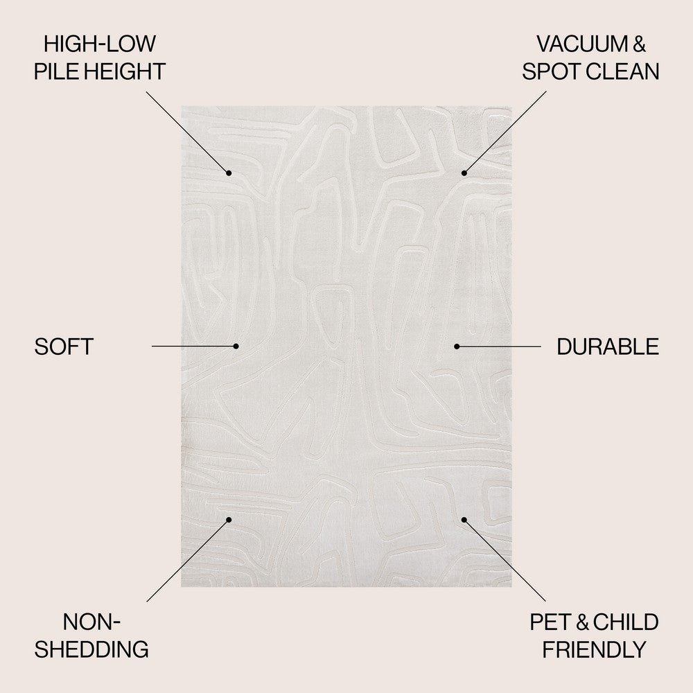 Nourison Modern Scandinavian Graphic Lines High-Low Area Rug