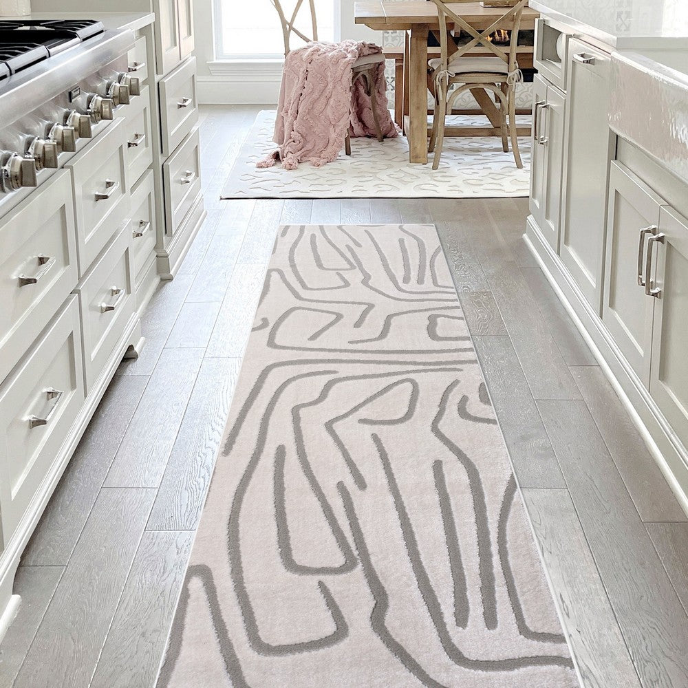 Nourison Modern Scandinavian Graphic Lines High-Low Area Rug