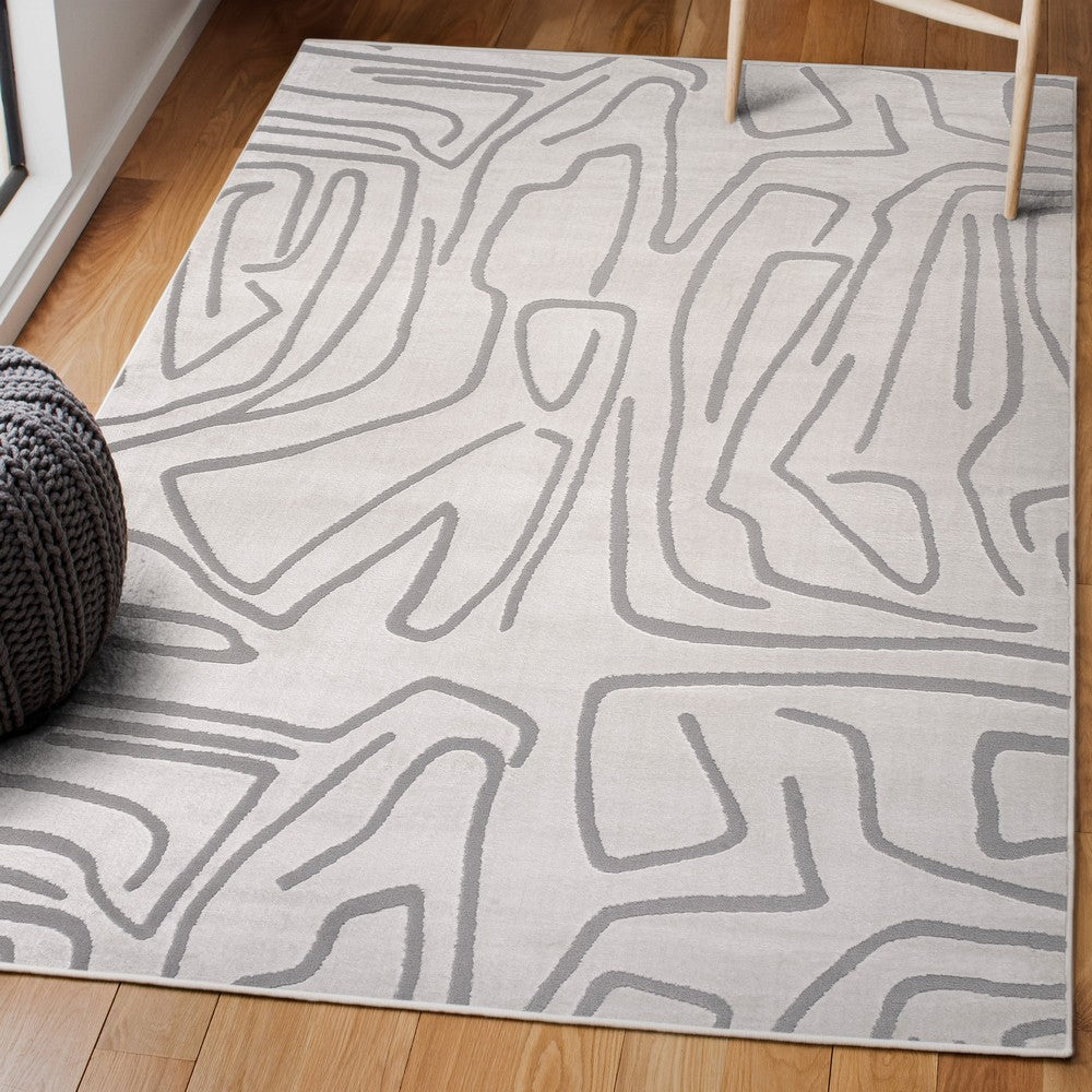 Nourison Modern Scandinavian Graphic Lines High-Low Area Rug