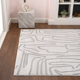 Nourison Modern Scandinavian Graphic Lines High-Low Area Rug