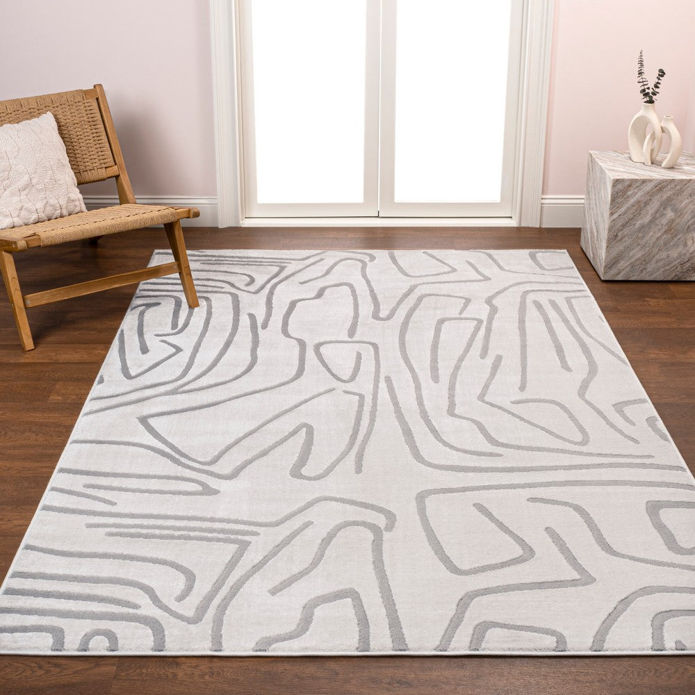 Nourison Modern Scandinavian Graphic Lines High-Low Area Rug
