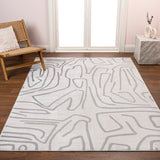 Nourison Modern Scandinavian Graphic Lines High-Low Area Rug