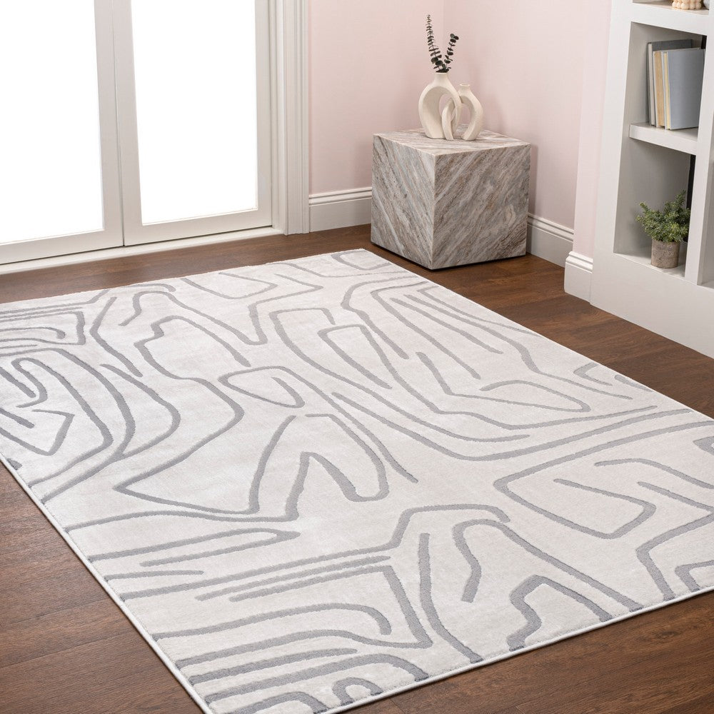 Nourison Modern Scandinavian Graphic Lines High-Low Area Rug