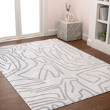 Nourison Modern Scandinavian Graphic Lines High-Low Area Rug