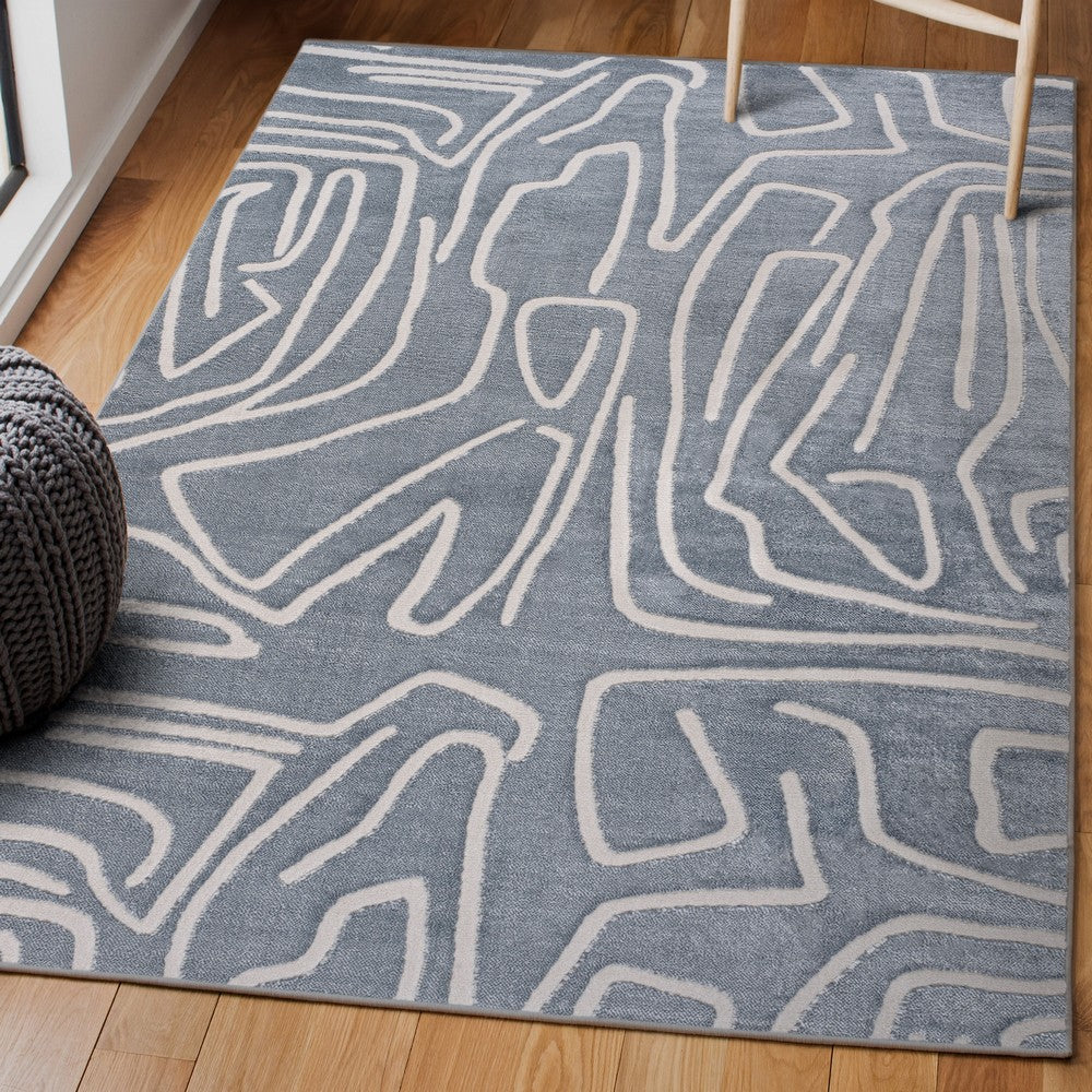 Nourison Modern Scandinavian Graphic Lines High-Low Area Rug