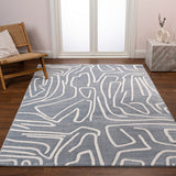 Nourison Modern Scandinavian Graphic Lines High-Low Area Rug