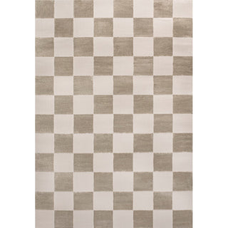 Hand Modern Geometric Checkerboard High-Low Area Rug