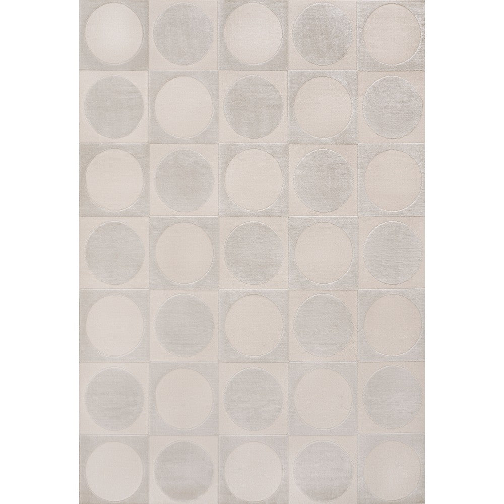Geometric Modern Geometric Circles In Squares High-Low Area Rug