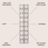 Dylan Modern Geometric Circle Dot High-Low Area Rug