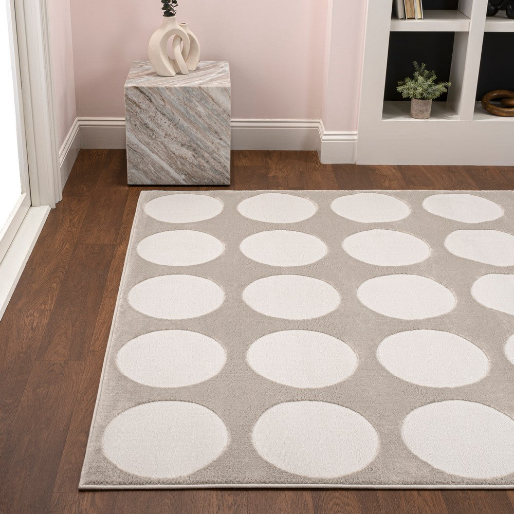 Dylan Modern Geometric Circle Dot High-Low Area Rug