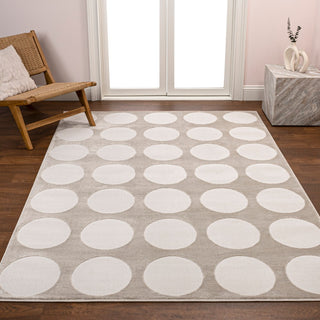 Dylan Modern Geometric Circle Dot High-Low Area Rug