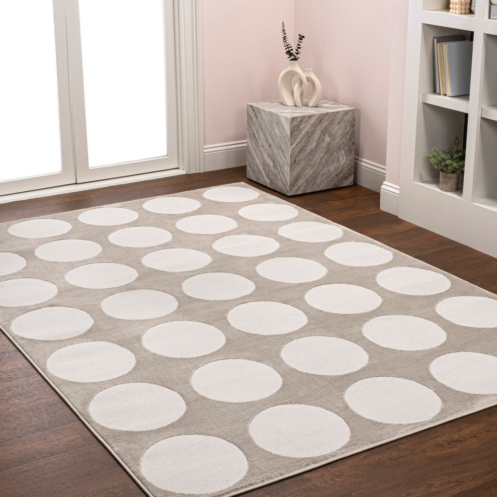 Dylan Modern Geometric Circle Dot High-Low Area Rug