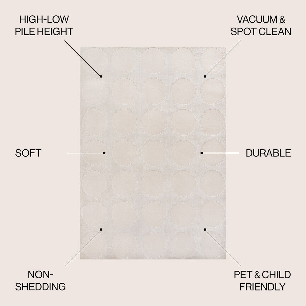 Dylan Modern Geometric Circle Dot High-Low Area Rug
