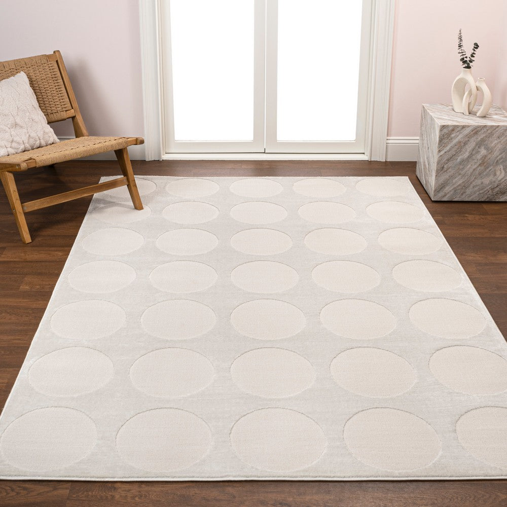 Dylan Modern Geometric Circle Dot High-Low Area Rug
