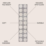 Dylan Modern Geometric Circle Dot High-Low Area Rug