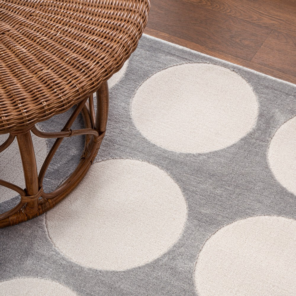 Dylan Modern Geometric Circle Dot High-Low Area Rug