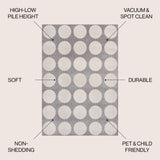 Dylan Modern Geometric Circle Dot High-Low Area Rug