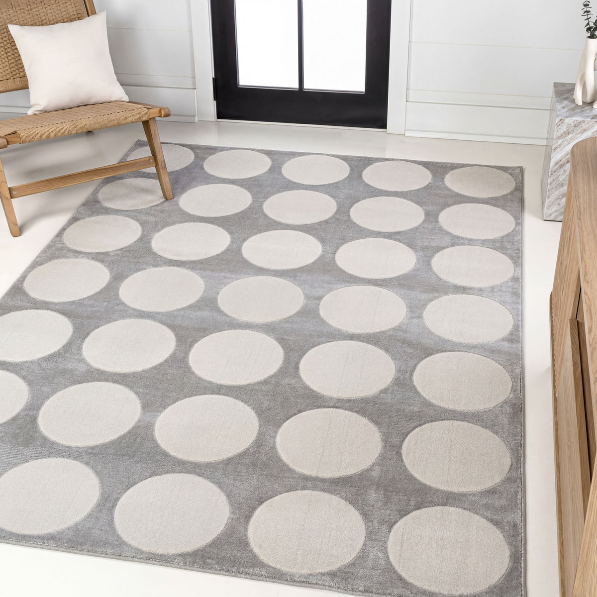 Dylan Modern Geometric Circle Dot High-Low Area Rug